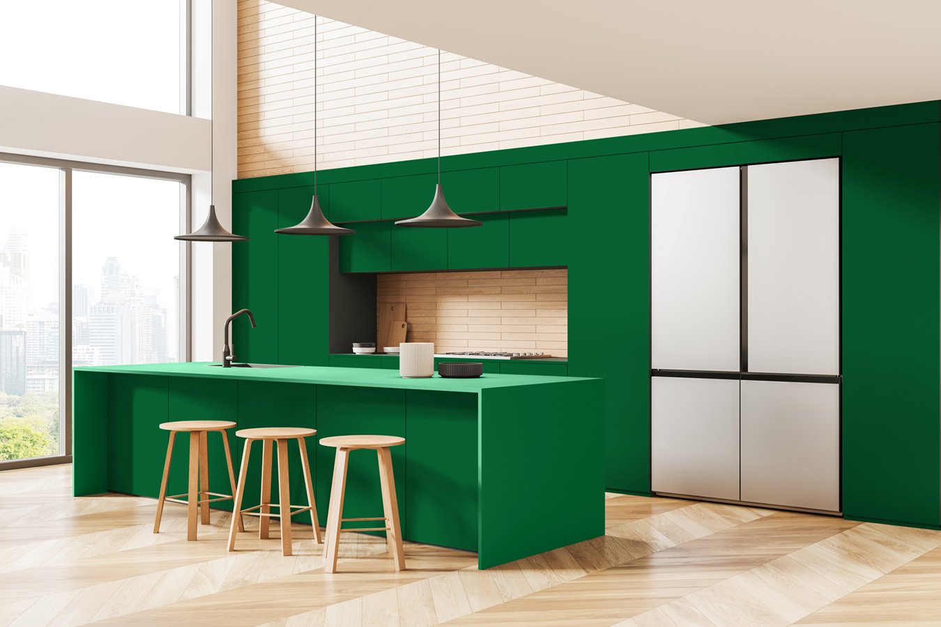 Dark green particle board shade by kea boards demo
