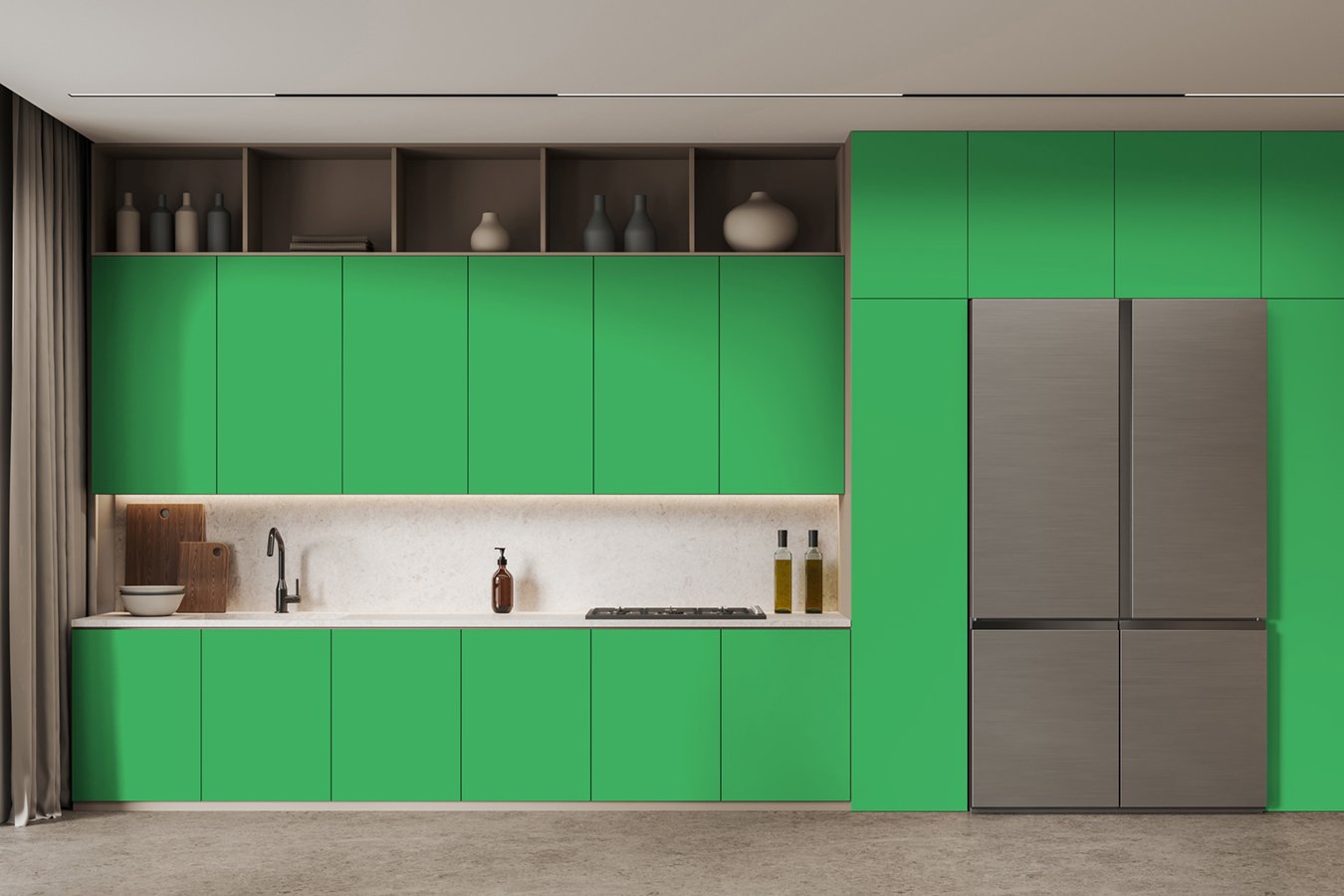 Parrot green particle board shade by kea boards demo